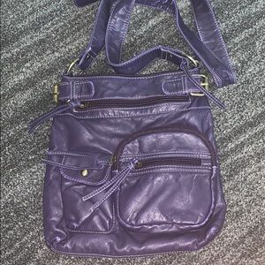 Multi-pocketed Purple Crossbody Bag